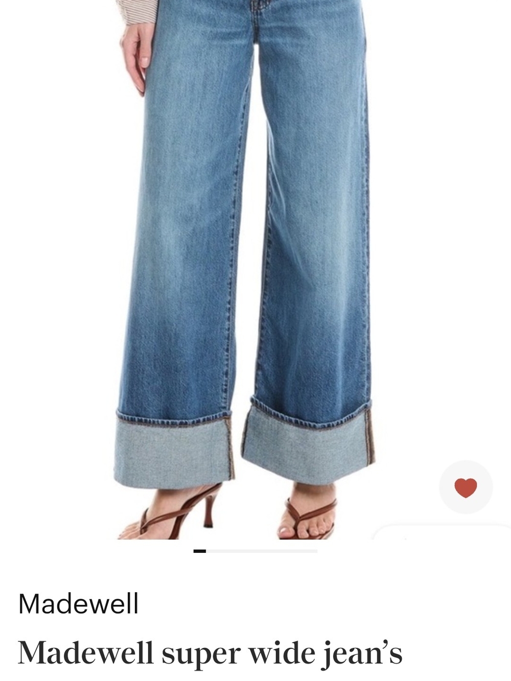 Madewell Wide-Leg Cuffed Jeans in Light Blue